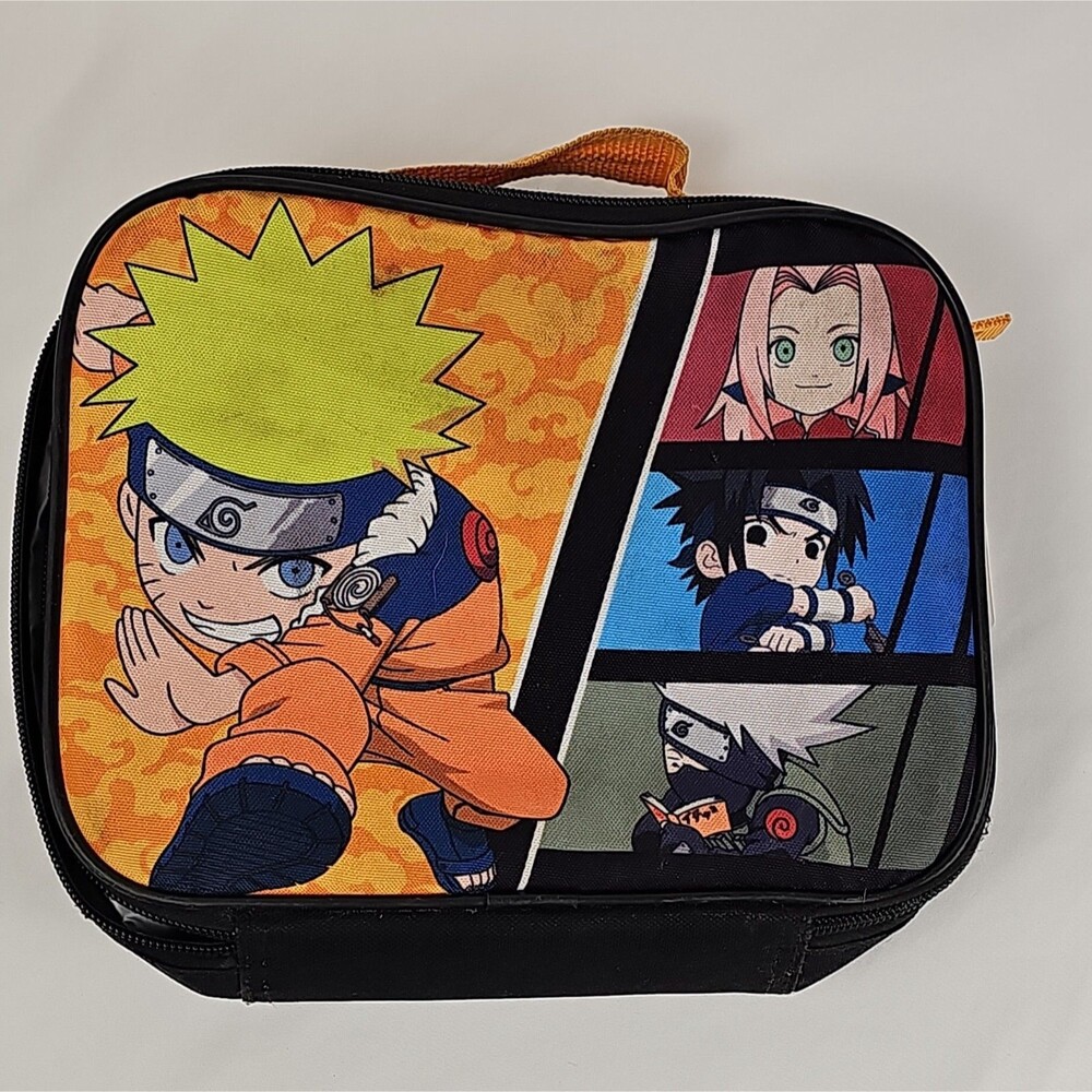 Vintage Y2K Naruto Bioworld Lunch Box 2002 Sakura Sasuke Kakashi Anime